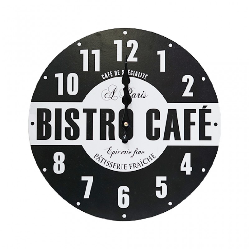 Bistro B/W Clock Square Ref J17-J21
