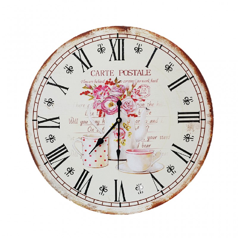 Vintage Floral Clock 55x55cm B1-B15