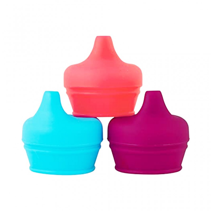 Tomy Boon Snug Spout 3 Pk Lids(Red/Bl/Purple)