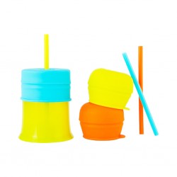 Tomy Boon Snug Straw 3 Pk Lids(Yel/Bl/Orange)