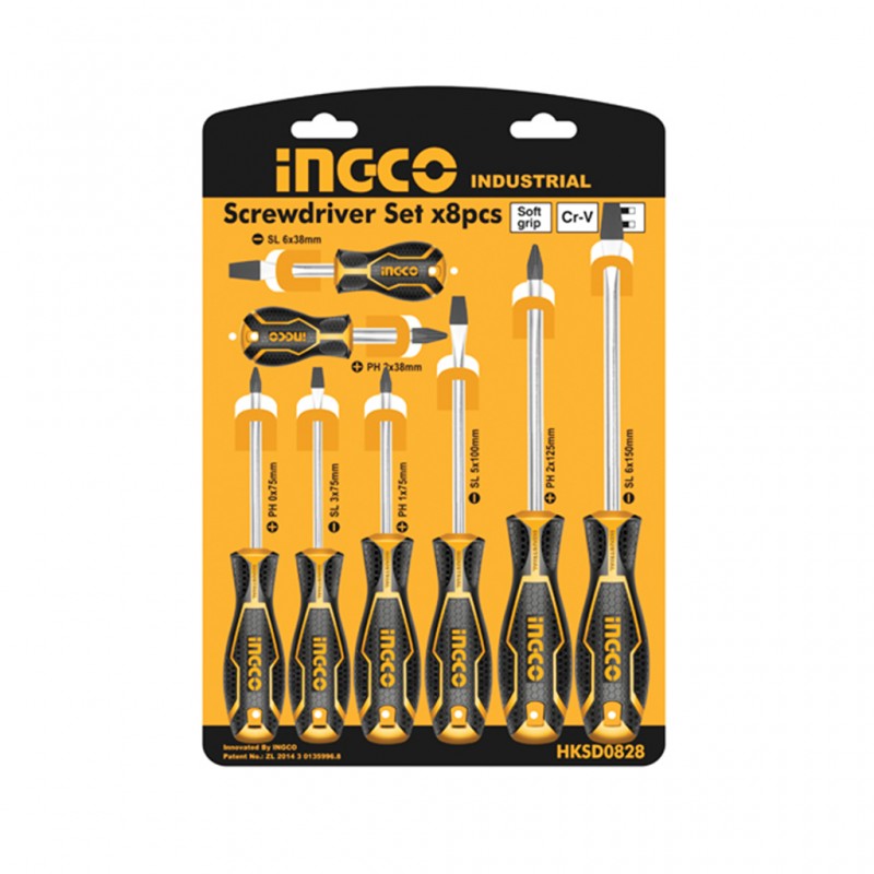 Ingco Hksd0828 8 Pcs Screwdriver Set