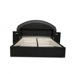 Vienna Bed 150x190 cm With Bedside Black Embose MDF