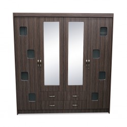 Valence Wardrobe 4 Doors Zebra MDF