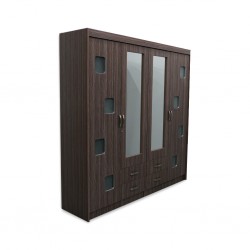 Valence Wardrobe 4 Doors Zebra MDF