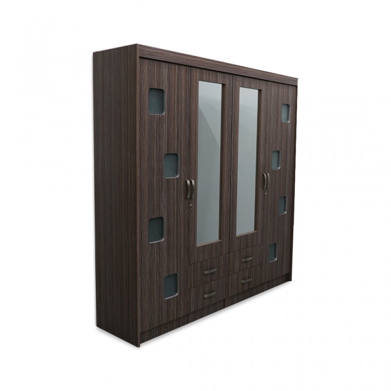 Valence Wardrobe 4 Doors Zebra MDF