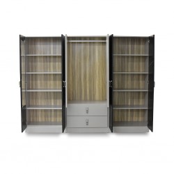 Glasgow Wardrobe 6 Doors PB Blck/Off White