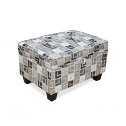 Alps Ottoman Quadrant Grey Colour Fabric
