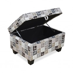 Alps Ottoman Quadrant Grey Colour Fabric