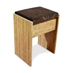 Vanitio Pouf Brown Wood MDF