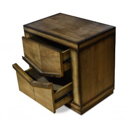 Staten Bedside Table Brown Rubberwood