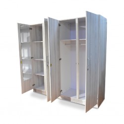 Emilia Wardrobe 4 Doors MDF Grey