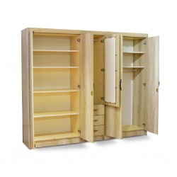 Magnum Wardrobe 5 Doors Tropical Ash MDF