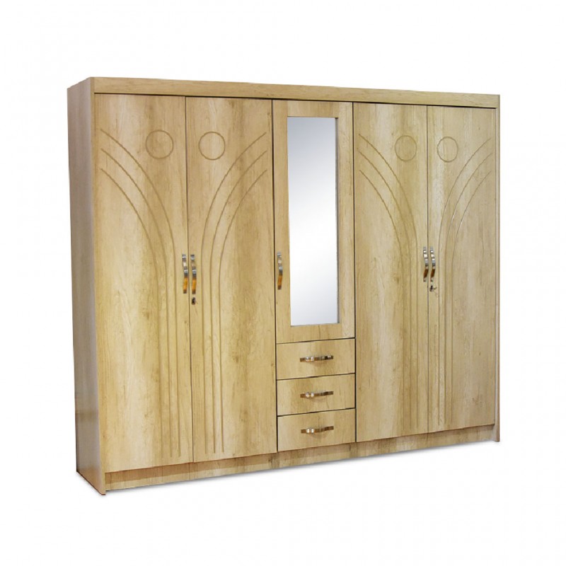 Magnum Wardrobe 5 Doors Tropical Ash MDF Magnum Wardrobe 5 Doors Tropical Ash MDF