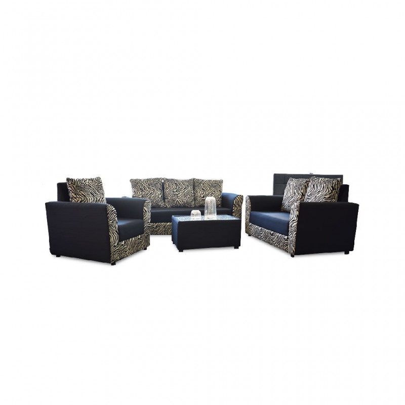 Tricia Sofa 3+2+1 Grey & Black