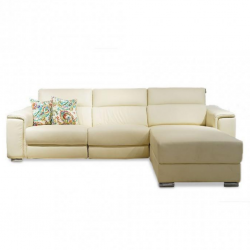 Voya LVST+Storage Chaise Leather+PVC Cream