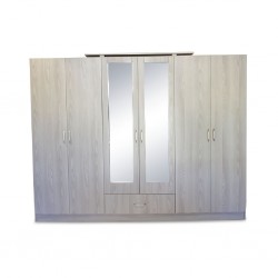 Grace Wardrobe 6 doors Grey MDF