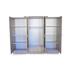 Grace Wardrobe 6 doors Grey MDF