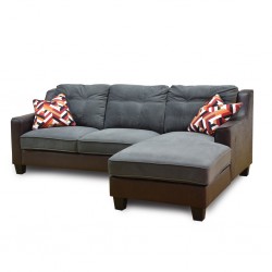 Gabrielle Corner Chaise in Fabric Charcoal