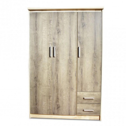 Danilo 3 Dr Wardrobe Melamine Castillo Oak+