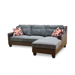 Gabrielle Corner Chaise in Fabric Charcoal