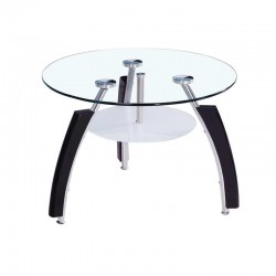 Napal Coffee Table Chrome Metal/Glass