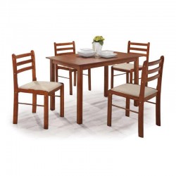 Amelia Table and 4 Chairs Brown MDF