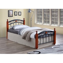 Lexus Bed 90x190 cm Dark Oak Wood/Metal