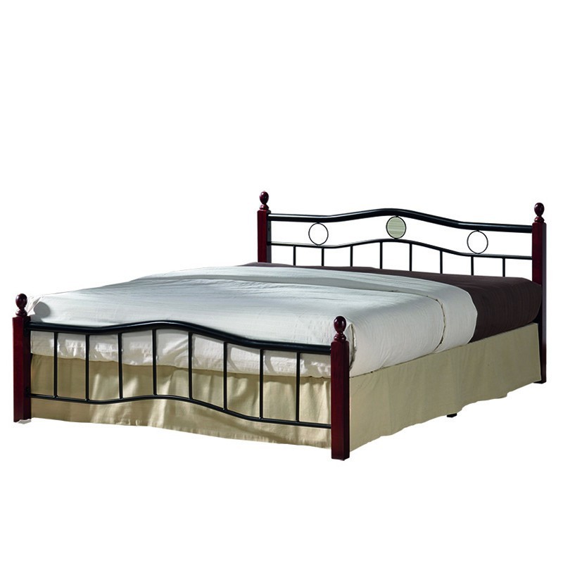 Bianca Bed 150x190 cm Dark Oak Wood/Metal