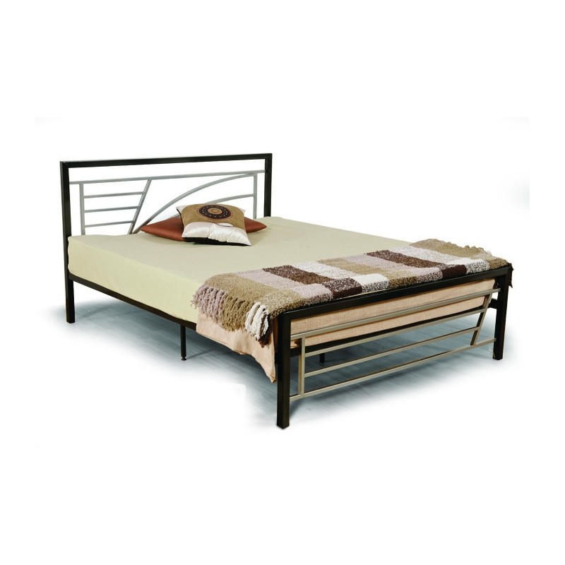 Ellora Bed 150x190 cm Silver Metal