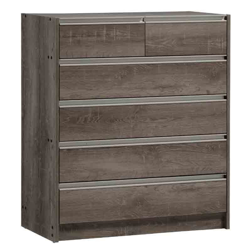 Chest of Drawer 2+4 Melamine Toro Oak