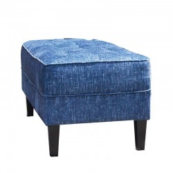Cove Ottoman In Blue Fabric