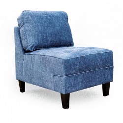 Cove Armless Chair Blue Fabric
