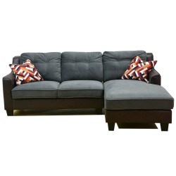 Gabrielle Corner Chaise in Fabric Charcoal