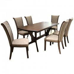 Simon Table and 6 Chairs Dark Walnut