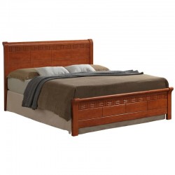 Fedora Bed 150x190 cm Black Solid Wood