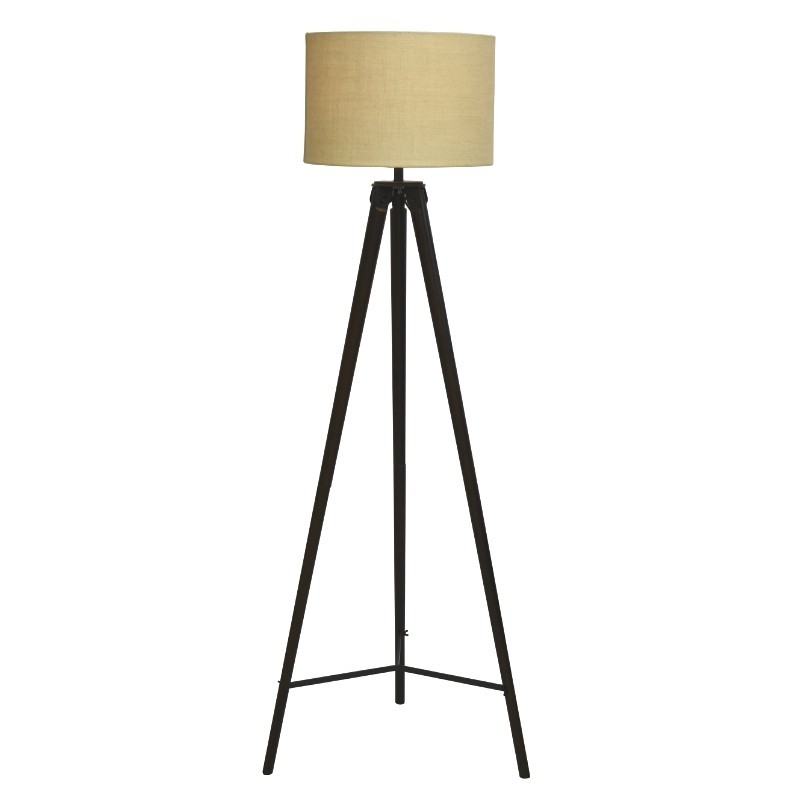 Floor Wooden Tripod Lamp Cherry/Bronze Finish