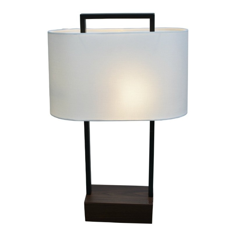 Table Lamp Metal Dark Wood Finish