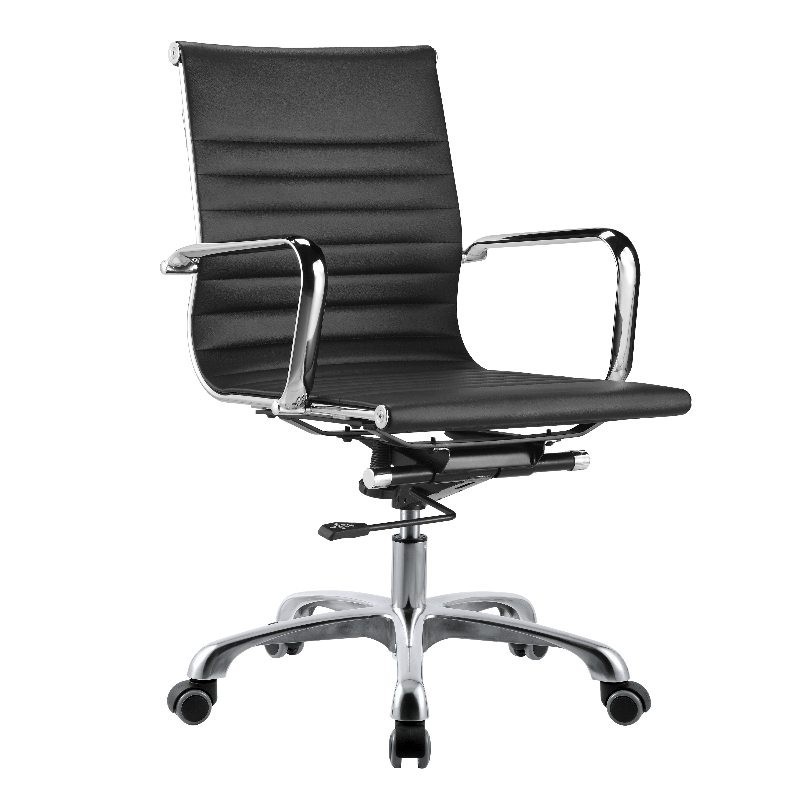 Mid Back Office Chair Black PU