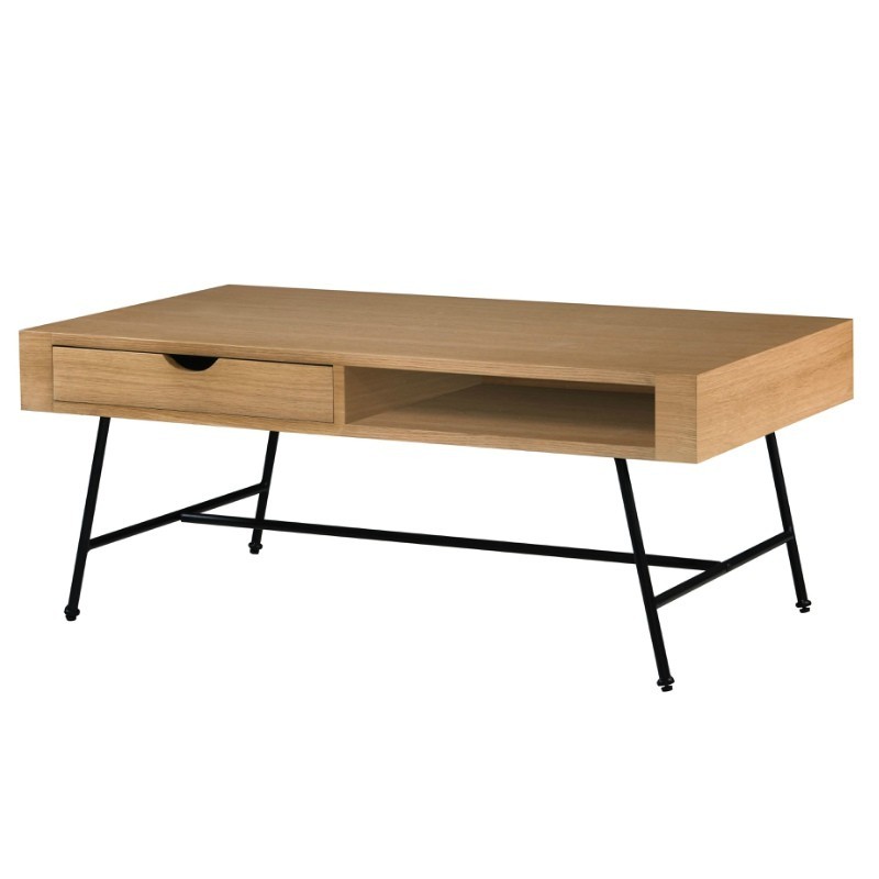 Elton Coffee Table Natural Oak/Black Metal
