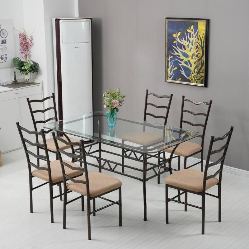 Princy Table and 6 Chairs Metal/Glass Princy Table and 6 Chairs Metal/Glass