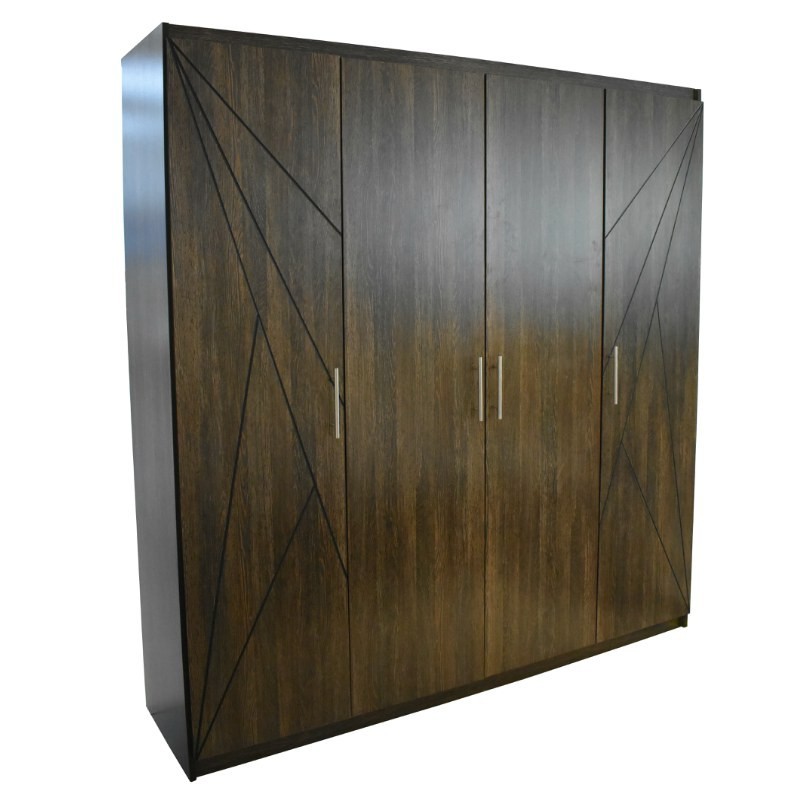 Rainbow Wardrobe 4 doors MDF Light Wengue