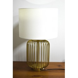 Table Lamp Metal & Linen Copper Finish
