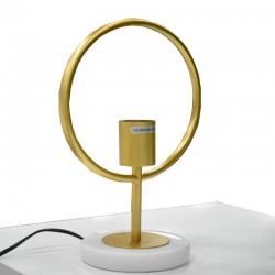 Table Lamp Metal&Marble Brushed Steel Finish