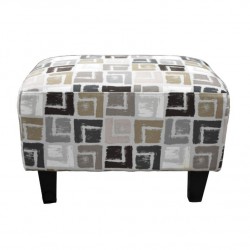 Alvia Ottoman Quadrant Grey Fabric