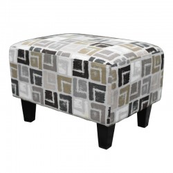 Alvia Ottoman Quadrant Grey Fabric