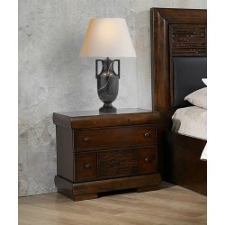 Saria Bedside Table Brown Rubberwood/MDF