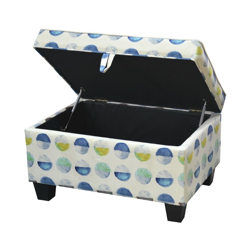 Oliver Ottoman Mandala Azure Fabric