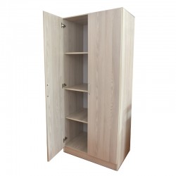 Ace Wardrobe 2 Doors Grey MDF With Shelves