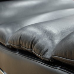 Russo Chaise Black Leather Gel
