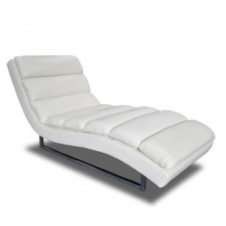 Russo Chaise White Leather Gel